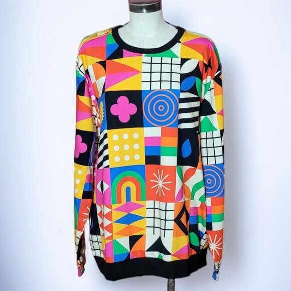 Wild & Pree Kaliedo Quilt  XL- 100% Cotton Sweatshirt - Picture 2 of 9